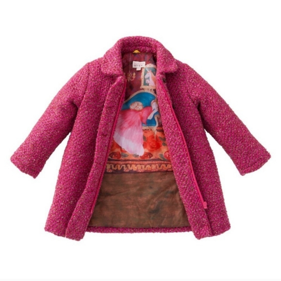 NWT - Kid's Claudette Coat - Fancy Wool Pink - US 4 - Picture 3 of 16